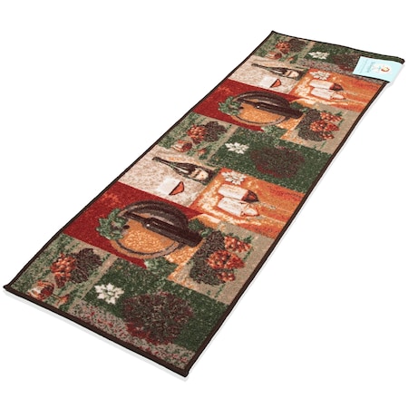 Monarch Brands Sloppy Chef Printed Rug - 20in x 60in, Wine PNP-KTC-20X60-WIN